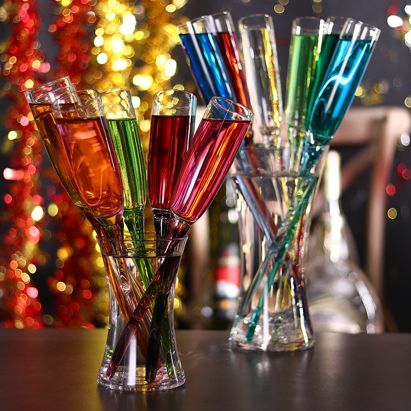 120/150ml Crystal Colorful Champagne Glass Flute Creative Goblet Beach Glass Cocktail Wine Cup Bar Party Wedding Drinkware Gifts