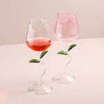 Rose Flower Shaped Wine Glass Romantic Cocktail 150/400ml Decoration