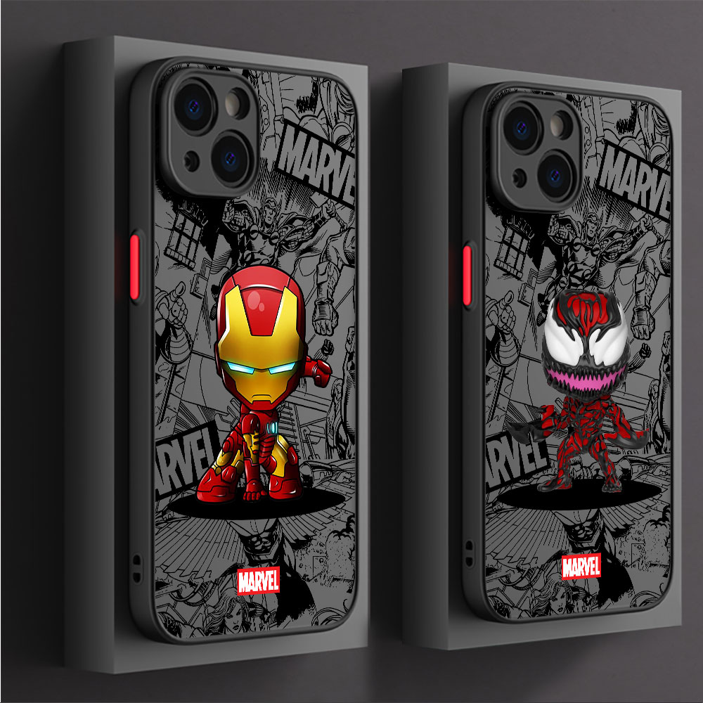 Hard PC Cute Marvel Superhero Case for iPhone XS X 13 Pro Max XR 12 Mini 14 Plus 7 6S Plus 8 SE 11 14 Pro Max 13 Cover Soft
