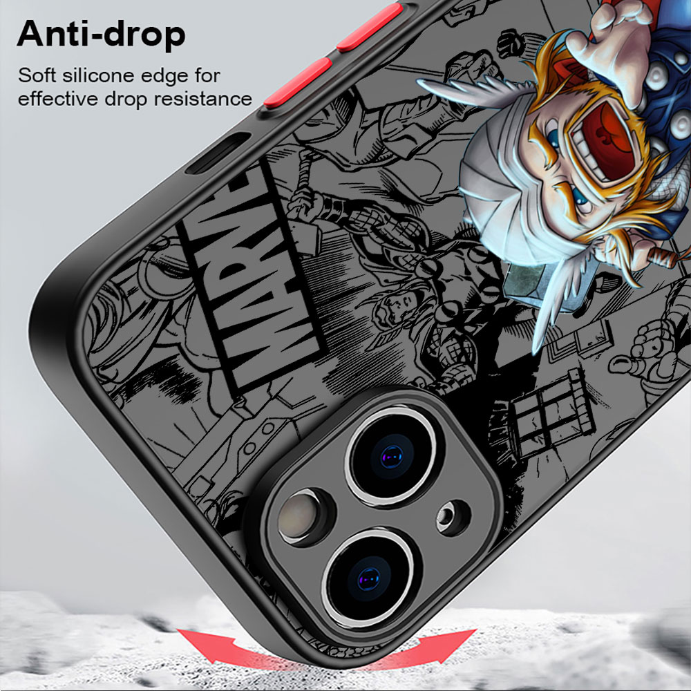 Hard PC Cute Marvel Superhero Case for iPhone XS X 13 Pro Max XR 12 Mini 14 Plus 7 6S Plus 8 SE 11 14 Pro Max 13 Cover Soft