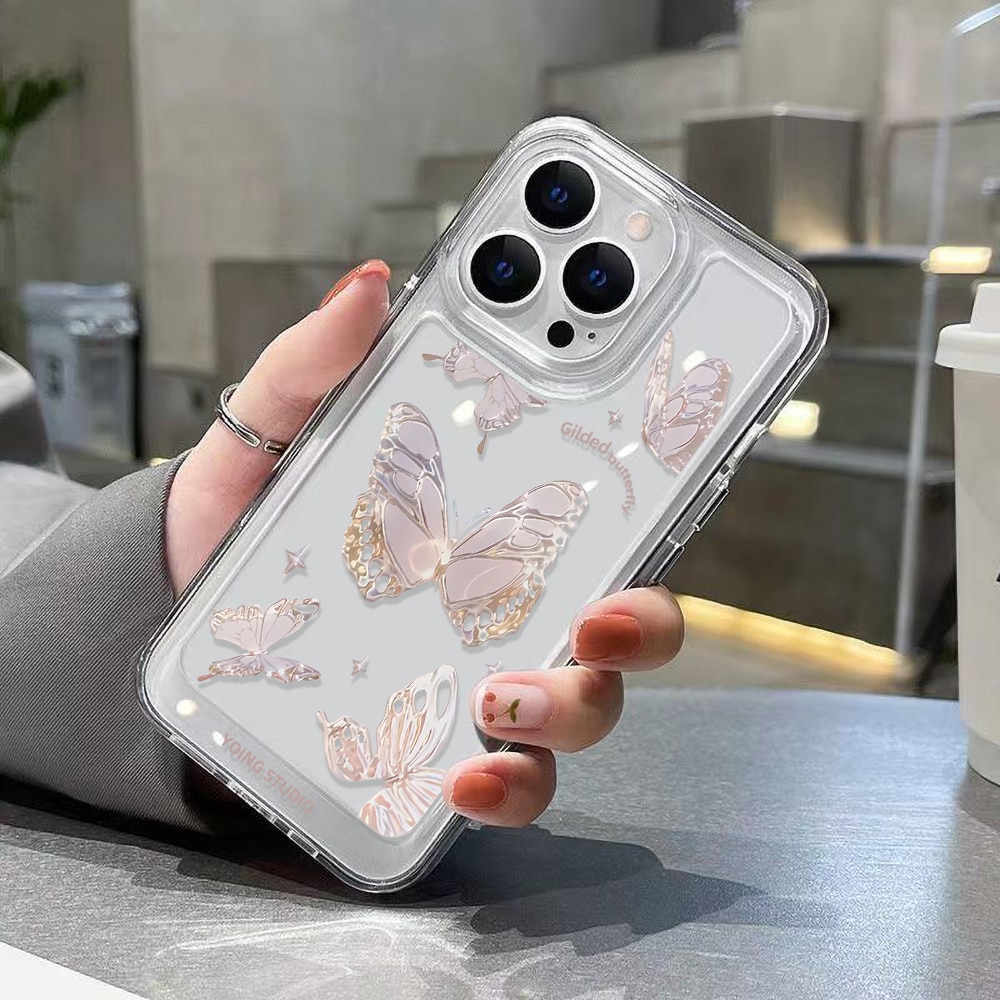 Soft Clear Phone Case For iPhone 11 Case iPhone 13 14 Pro Max 12 13 Pro Max XR XS X 14 8 7 Plus SE 2022 Butterfly Flower Cover