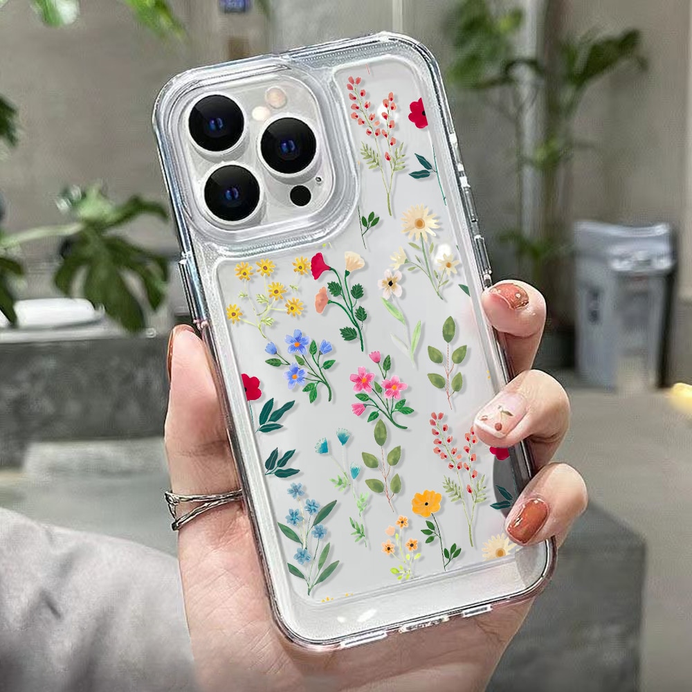Soft Clear Phone Case For iPhone 11 Case iPhone 13 14 Pro Max 12 13 Pro Max XR XS X 14 8 7 Plus SE 2022 Butterfly Flower Cover