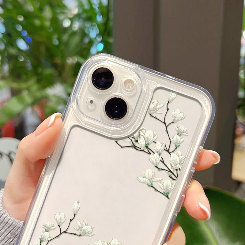Soft Clear Phone Case For iPhone 11 Case iPhone 13 14 Pro Max 12 13 Pro Max XR XS X 14 8 7 Plus SE 2022 Butterfly Flower Cover