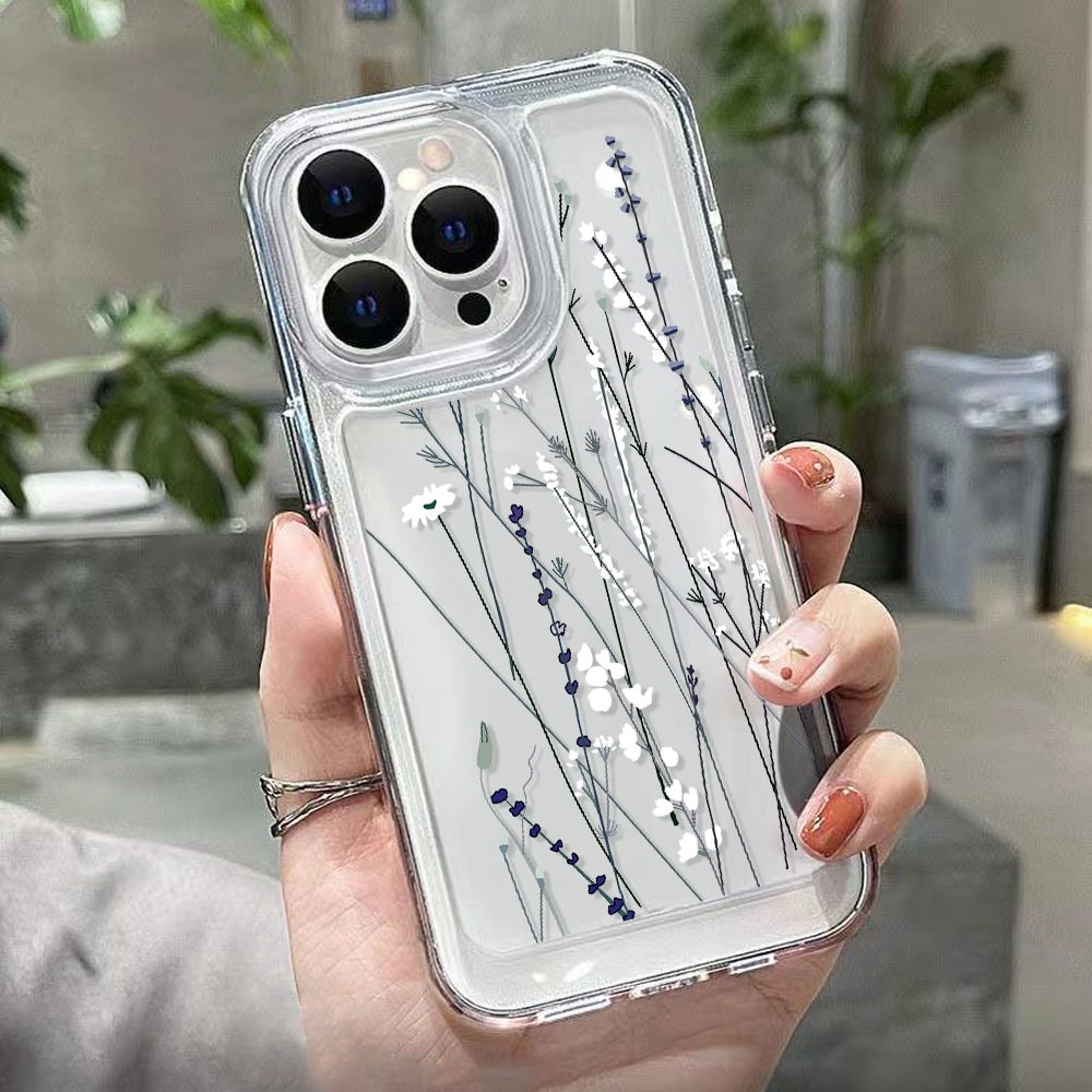 Soft Clear Phone Case For iPhone 11 Case iPhone 13 14 Pro Max 12 13 Pro Max XR XS X 14 8 7 Plus SE 2022 Butterfly Flower Cover