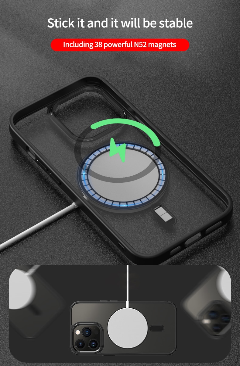 Luxury Clear HD Phone Case For iPhone 14 13 12 11 Pro Max Funda Magnetic Magsafe Wireless Charging Shockproof Hybrid Armor Cover Luxury Clear HD Phone Case For iPhone 14 13 12 11 Pro Max Funda Magnetic Magsafe Wireless Charging Shockproof Hybrid Armor Cover