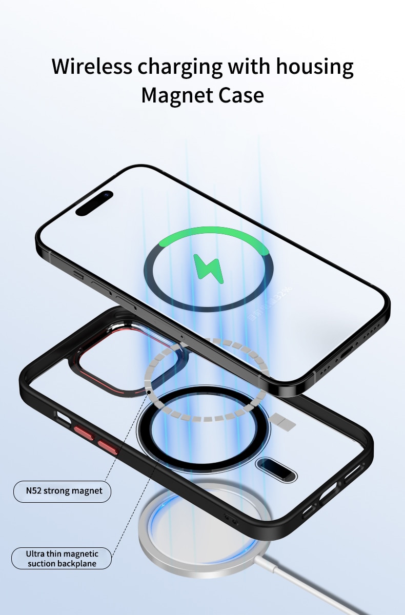 Luxury Clear HD Phone Case For iPhone 14 13 12 11 Pro Max Funda Magnetic Magsafe Wireless Charging Shockproof Hybrid Armor Cover Luxury Clear HD Phone Case For iPhone 14 13 12 11 Pro Max Funda Magnetic Magsafe Wireless Charging Shockproof Hybrid Armor Cover