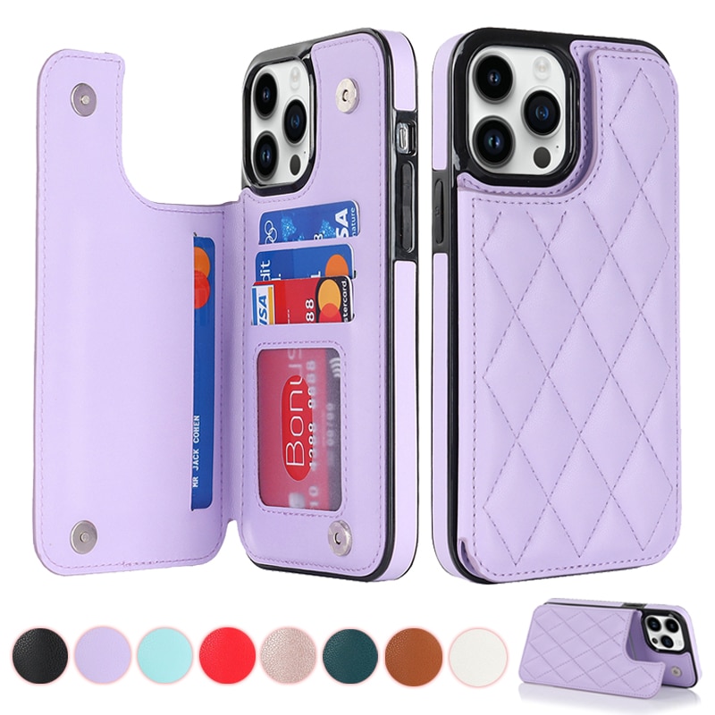 Wallet Double Button Small Fragrant Wind Card Flip Leather Case For iPhone 15 Pro Max 14 13 Mini 12 11 SE 2020 X XS XR 8 7 Plus Wallet Double Button Small Fragrant Wind Card Flip Leather Case For iPhone 15 Pro Max 14 13 Mini 12 11 SE 2020 X XS XR 8 7 Plus