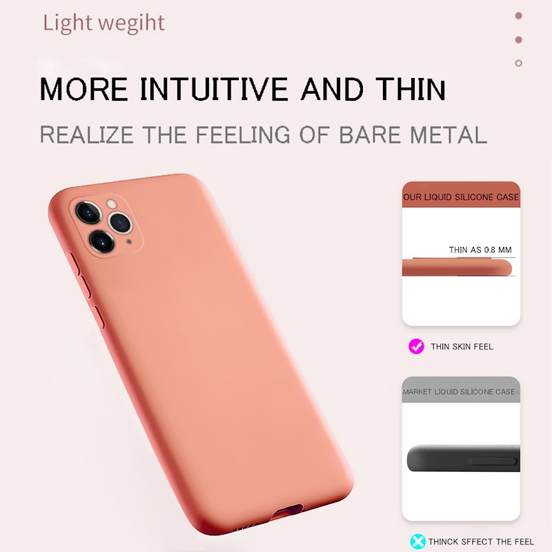 Luxury Original Silicone Case For Apple iPhone 11 12 13 14 Pro Max Official Case For iPhone 13 12 Mini X XS XR 13 14 Pro Cover