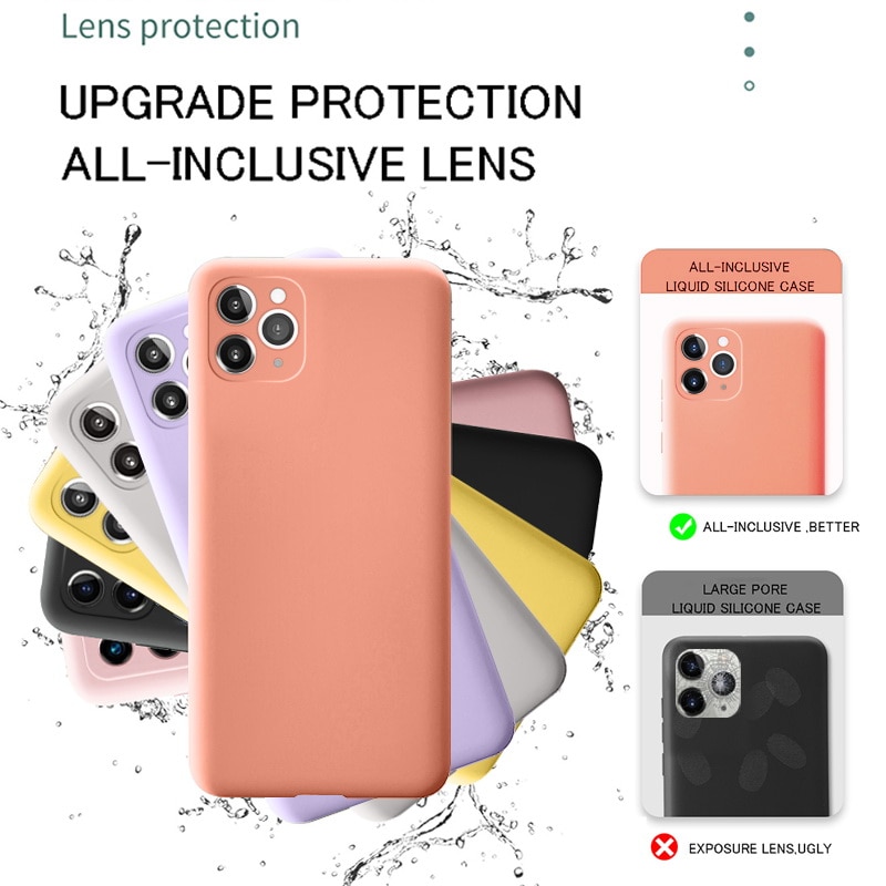 Luxury Original Silicone Case For Apple iPhone 11 12 13 14 Pro Max Official Case For iPhone 13 12 Mini X XS XR 13 14 Pro Cover