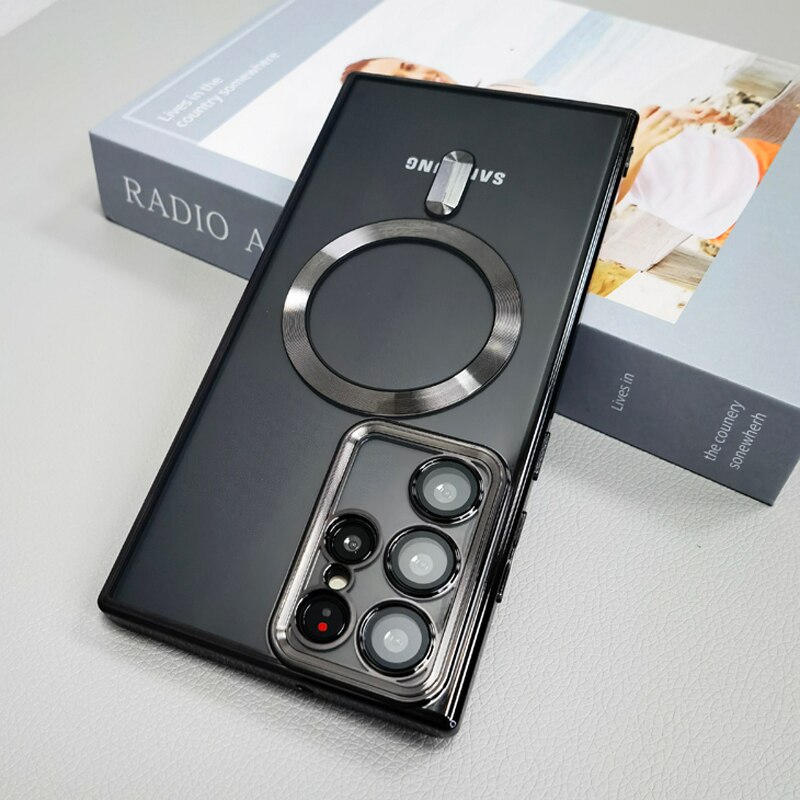 Transparent For Magsafe Case For Samsung Galaxy S23 S22 S21 Ultra Plus S 22 5G Clear Silicone Camera Lens Full Protective Covers Transparent For Magsafe Case For Samsung Galaxy S23 S22 S21 Ultra Plus S 22 5G Clear Silicone Camera Lens Full Protective Covers