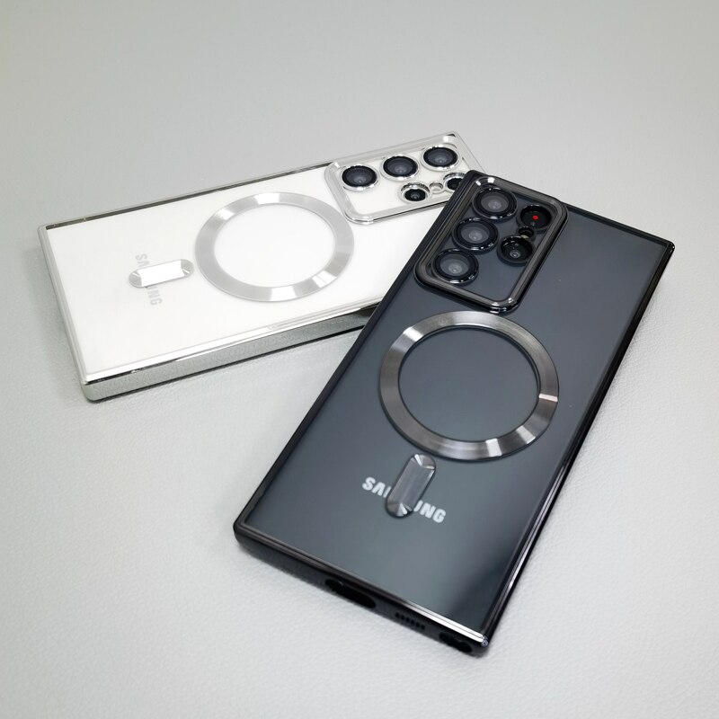 Transparent For Magsafe Case For Samsung Galaxy S23 S22 S21 Ultra Plus S 22 5G Clear Silicone Camera Lens Full Protective Covers Transparent For Magsafe Case For Samsung Galaxy S23 S22 S21 Ultra Plus S 22 5G Clear Silicone Camera Lens Full Protective Covers