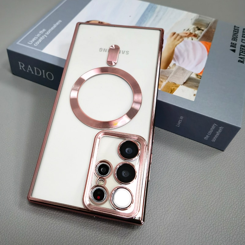 Transparent For Magsafe Case For Samsung Galaxy S23 S22 S21 Ultra Plus S 22 5G Clear Silicone Camera Lens Full Protective Covers Transparent For Magsafe Case For Samsung Galaxy S23 S22 S21 Ultra Plus S 22 5G Clear Silicone Camera Lens Full Protective Covers