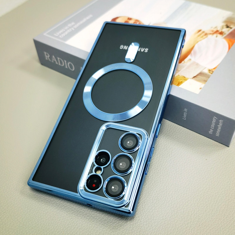 Transparent For Magsafe Case For Samsung Galaxy S23 S22 S21 Ultra Plus S 22 5G Clear Silicone Camera Lens Full Protective Covers Transparent For Magsafe Case For Samsung Galaxy S23 S22 S21 Ultra Plus S 22 5G Clear Silicone Camera Lens Full Protective Covers