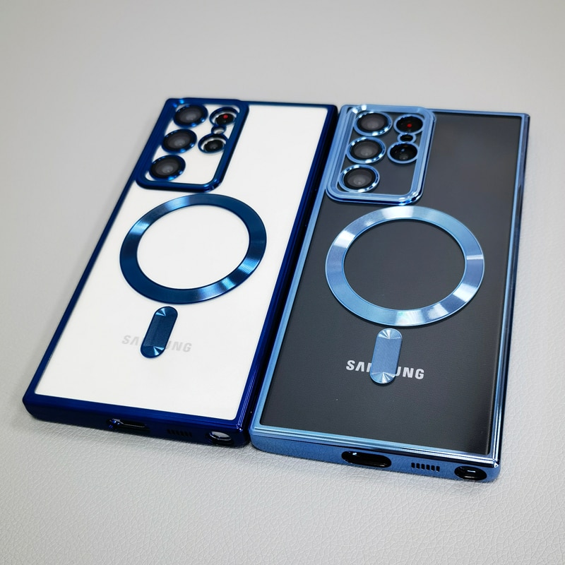 Transparent For Magsafe Case For Samsung Galaxy S23 S22 S21 Ultra Plus S 22 5G Clear Silicone Camera Lens Full Protective Covers Transparent For Magsafe Case For Samsung Galaxy S23 S22 S21 Ultra Plus S 22 5G Clear Silicone Camera Lens Full Protective Covers