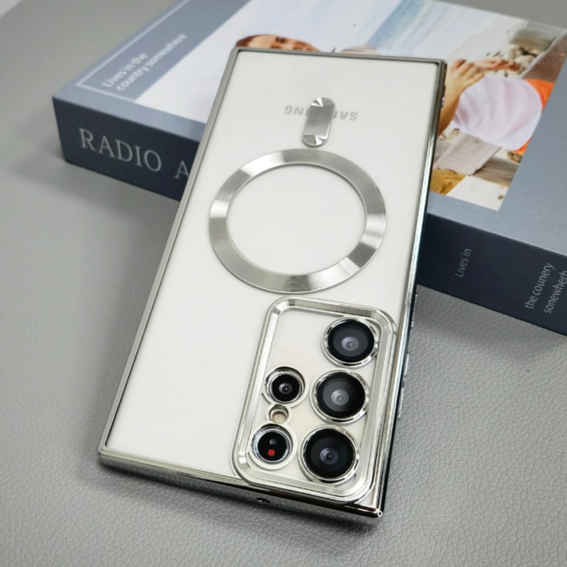 Transparent For Magsafe Case For Samsung Galaxy S23 S22 S21 Ultra Plus S 22 5G Clear Silicone Camera Lens Full Protective Covers Transparent For Magsafe Case For Samsung Galaxy S23 S22 S21 Ultra Plus S 22 5G Clear Silicone Camera Lens Full Protective Covers