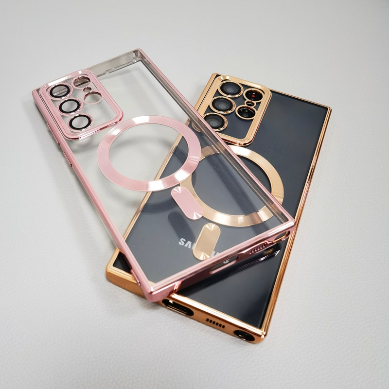 Transparent For Magsafe Case For Samsung Galaxy S23 S22 S21 Ultra Plus S 22 5G Clear Silicone Camera Lens Full Protective Covers Transparent For Magsafe Case For Samsung Galaxy S23 S22 S21 Ultra Plus S 22 5G Clear Silicone Camera Lens Full Protective Covers