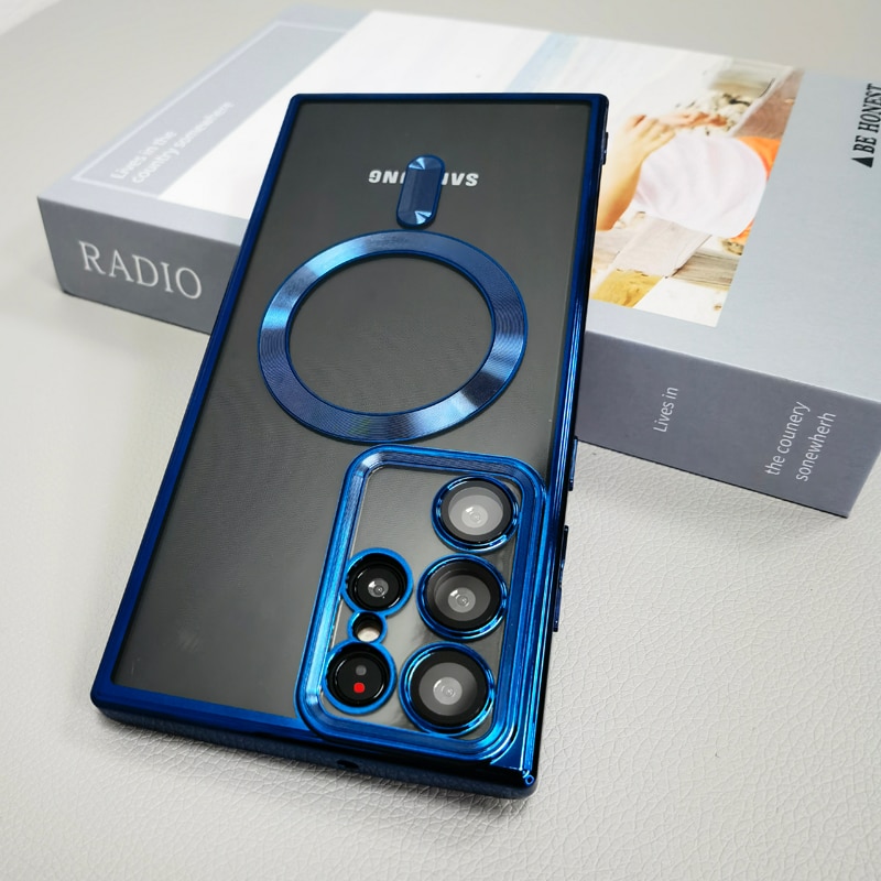 Transparent For Magsafe Case For Samsung Galaxy S23 S22 S21 Ultra Plus S 22 5G Clear Silicone Camera Lens Full Protective Covers Transparent For Magsafe Case For Samsung Galaxy S23 S22 S21 Ultra Plus S 22 5G Clear Silicone Camera Lens Full Protective Covers