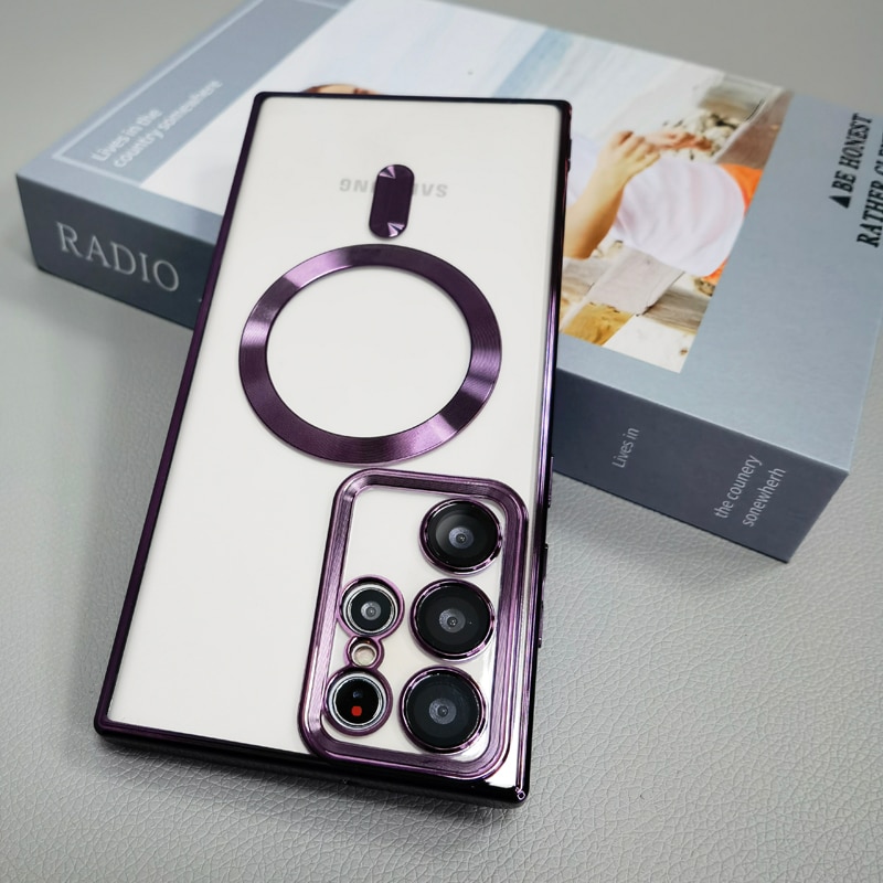 Transparent For Magsafe Case For Samsung Galaxy S23 S22 S21 Ultra Plus S 22 5G Clear Silicone Camera Lens Full Protective Covers Transparent For Magsafe Case For Samsung Galaxy S23 S22 S21 Ultra Plus S 22 5G Clear Silicone Camera Lens Full Protective Covers