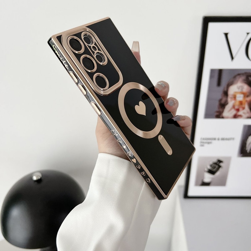 Plating Soft Silicone For Magsafe Wireless Charging Case For Samsung Galaxy S23 S22 S21 Ultra Plus S 23 S23Ultra Magnetic Covers