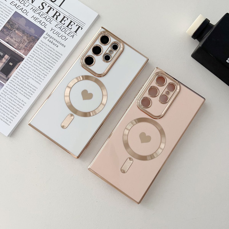 Plating Soft Silicone For Magsafe Wireless Charging Case For Samsung Galaxy S23 S22 S21 Ultra Plus S 23 S23Ultra Magnetic Covers