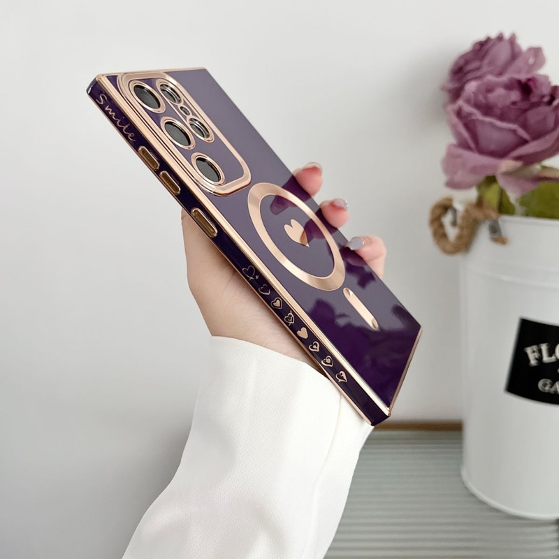 Plating Soft Silicone For Magsafe Wireless Charging Case For Samsung Galaxy S23 S22 S21 Ultra Plus S 23 S23Ultra Magnetic Covers