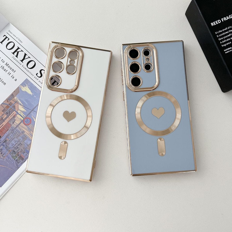 Plating Soft Silicone For Magsafe Wireless Charging Case For Samsung Galaxy S23 S22 S21 Ultra Plus S 23 S23Ultra Magnetic Covers