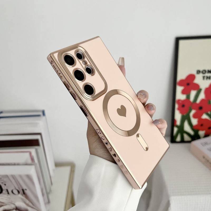 Plating Soft Silicone For Magsafe Wireless Charging Case For Samsung Galaxy S23 S22 S21 Ultra Plus S 23 S23Ultra Magnetic Covers