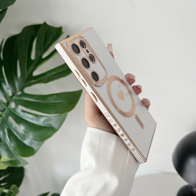 Plating Soft Silicone For Magsafe Wireless Charging Case For Samsung Galaxy S23 S22 S21 Ultra Plus S 23 S23Ultra Magnetic Covers