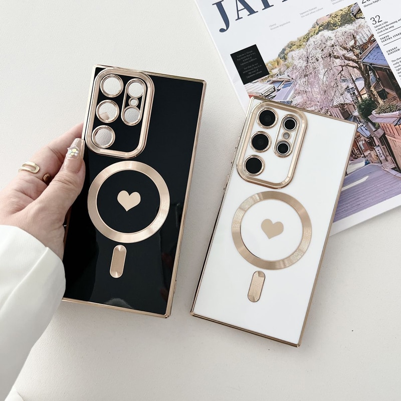 Plating Soft Silicone For Magsafe Wireless Charging Case For Samsung Galaxy S23 S22 S21 Ultra Plus S 23 S23Ultra Magnetic Covers