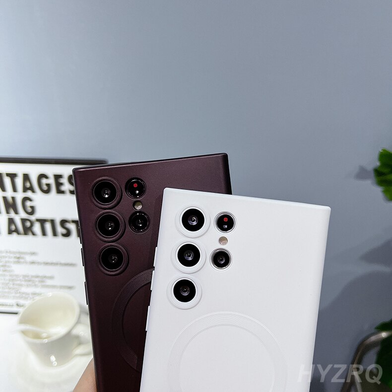 Luxury Wireless Charging Soft Silicone For Magsafe Case For Samsung Galaxy S22 S21 S23 Ultra Plus Matte Shockproof Cover Cases Luxury Wireless Charging Soft Silicone For Magsafe Case For Samsung Galaxy S22 S21 S23 Ultra Plus Matte Shockproof Cover Cases