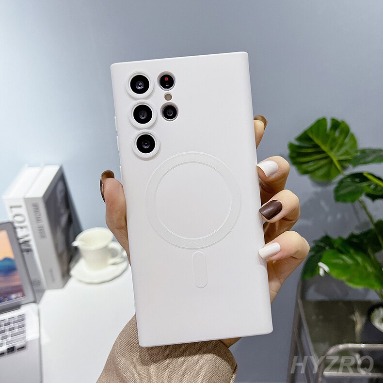 Luxury Wireless Charging Soft Silicone For Magsafe Case For Samsung Galaxy S22 S21 S23 Ultra Plus Matte Shockproof Cover Cases Luxury Wireless Charging Soft Silicone For Magsafe Case For Samsung Galaxy S22 S21 S23 Ultra Plus Matte Shockproof Cover Cases