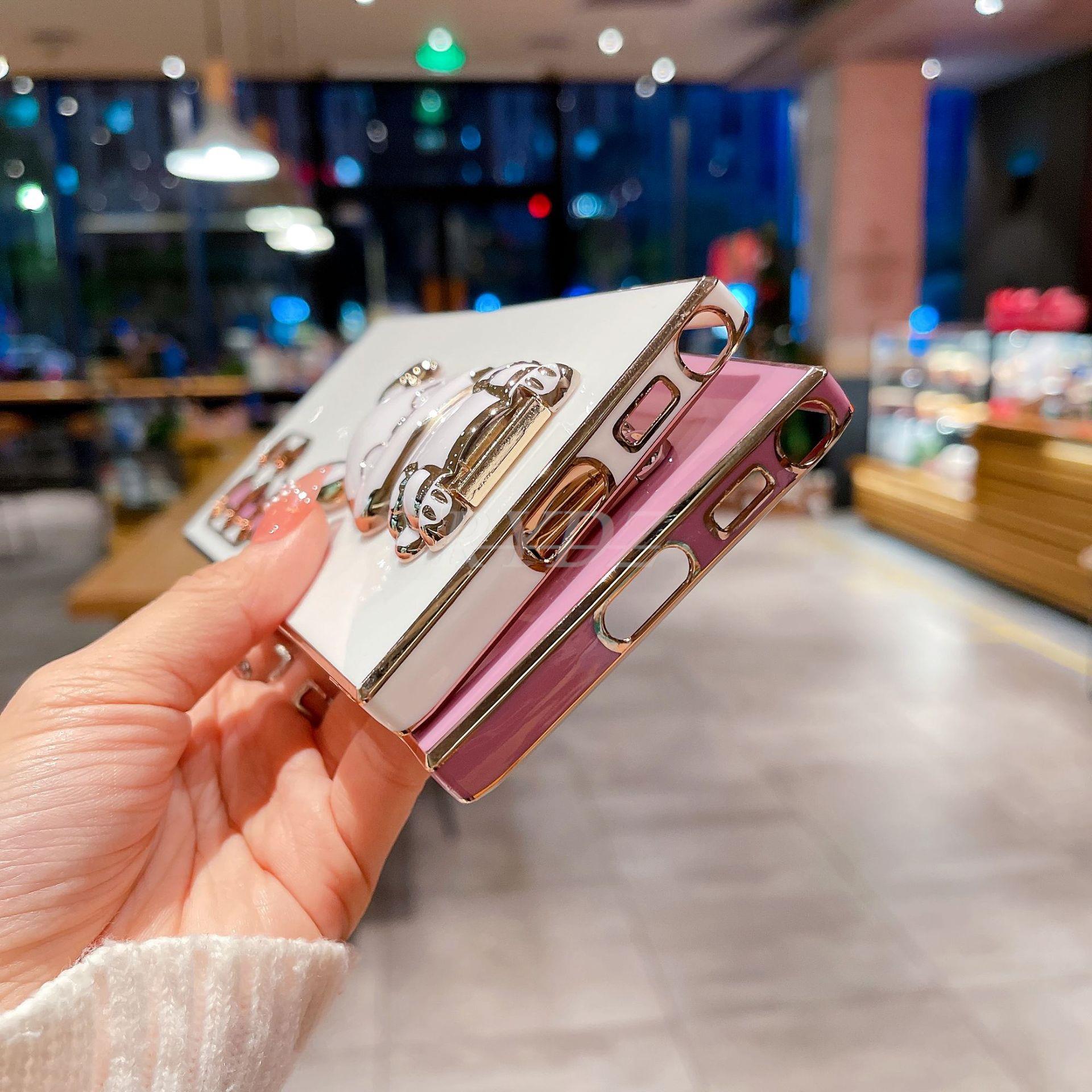 Cute Rabbit Holder Phone Bracket Case For Samsung Galaxy S23 S22 S21 S20 S10 Plus Ultra A54 A52 A72 A12 A32 Plating Holder Cover