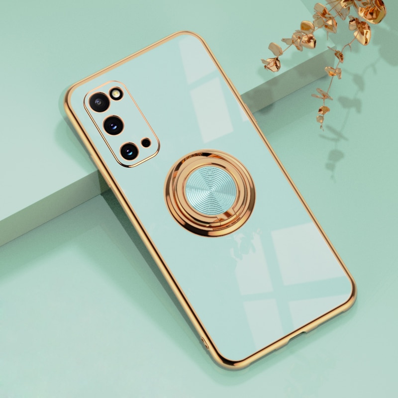 Plating Silicone Case For Samsung Galaxy S22 S23 Ultra S20 FE S21 Plus Note 20 10 A52 S10 A53 A52S A72 5G Cover With Ring Holder