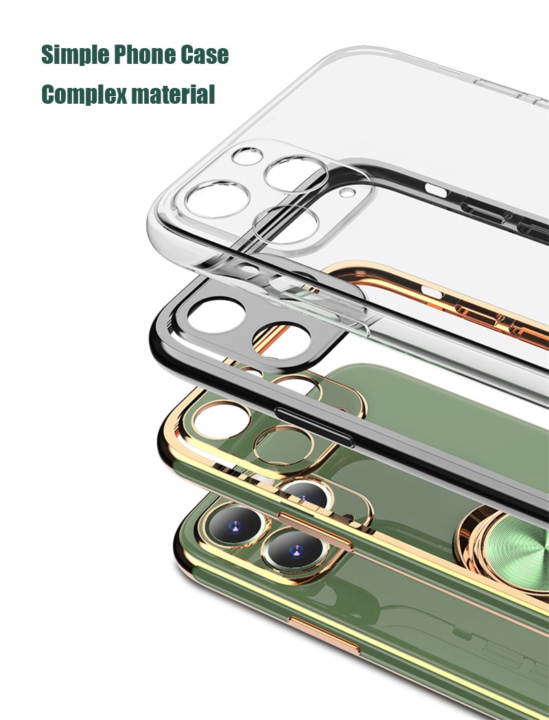 Plating Silicone Case For Samsung Galaxy S22 S23 Ultra S20 FE S21 Plus Note 20 10 A52 S10 A53 A52S A72 5G Cover With Ring Holder