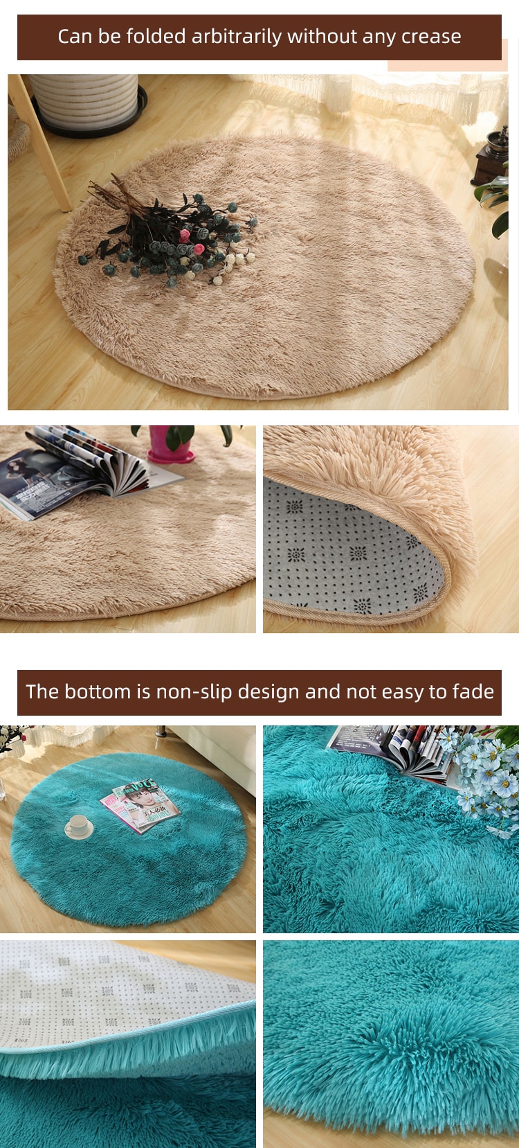 Miracle Sweet Round Area Rug Carpets for Living Room Soft Home Decor Bedroom Kid Room Plush Decoration Salon Thicker Pile Rug
