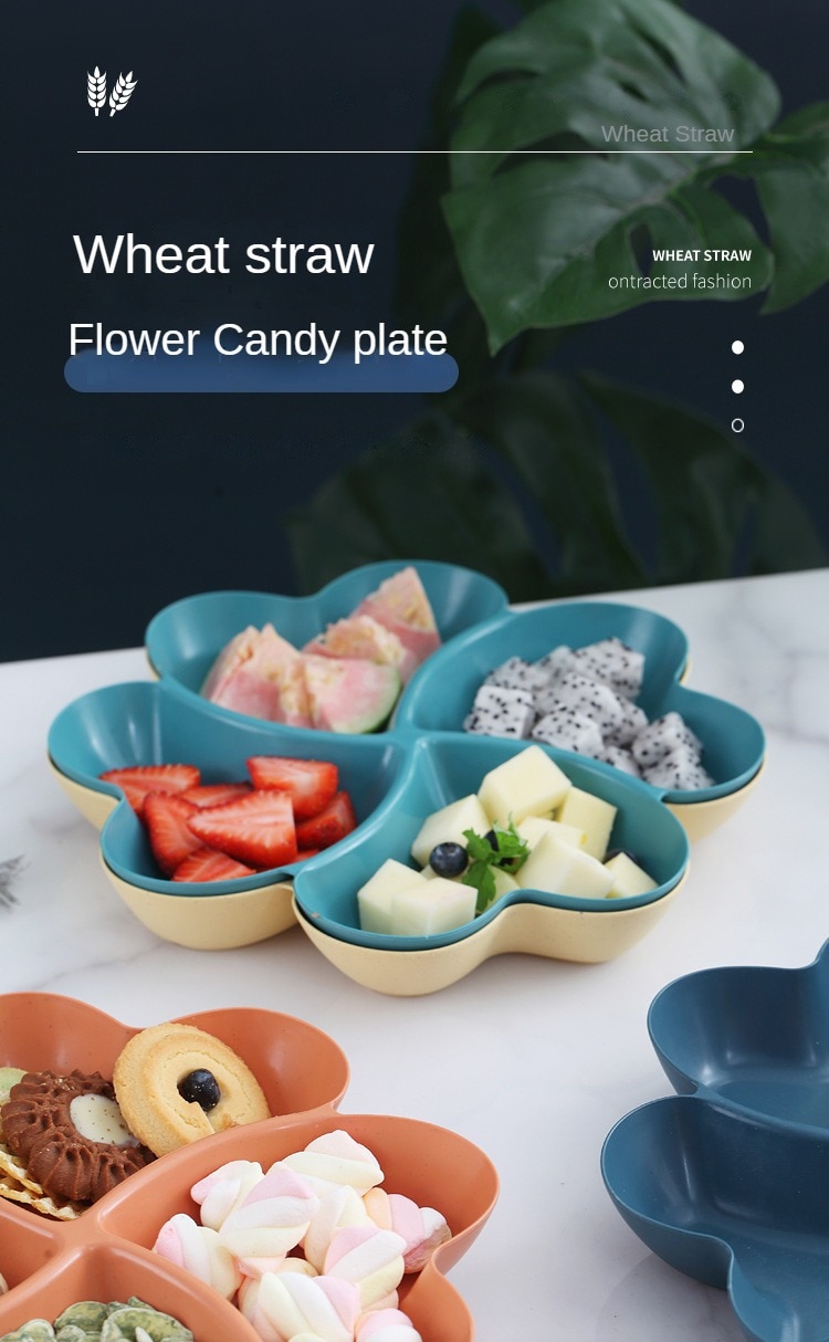 Heart Shaped Fruit Platter Creative Plates Storage Box Dried Fruit Snack Plates Divided Candy Dessert Plate Container