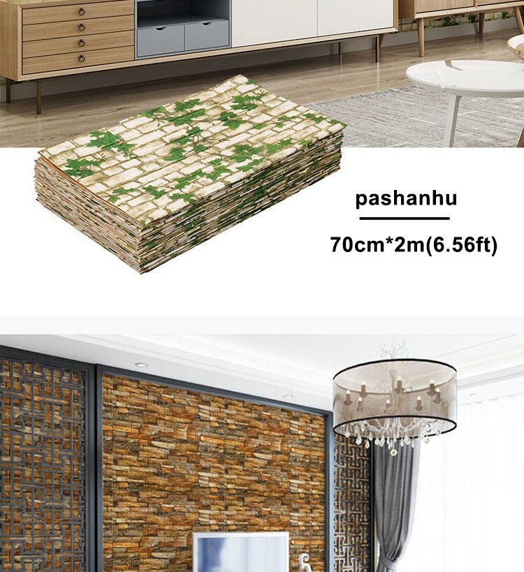 70cm*2m Long 3D Brick Wall Stickers DIY Decor Self-Adhesive Waterproof Wallpaper for Kids Room Bedroom Kitchen Home Wall Decor 70cm*2m Long 3D Brick Wall Stickers DIY Decor Self-Adhesive Waterproof Wallpaper for Kids Room Bedroom Kitchen Home Wall Decor