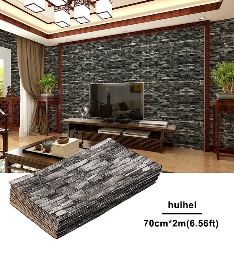 70cm*2m Long 3D Brick Wall Stickers DIY Decor Self-Adhesive Waterproof Wallpaper for Kids Room Bedroom Kitchen Home Wall Decor 70cm*2m Long 3D Brick Wall Stickers DIY Decor Self-Adhesive Waterproof Wallpaper for Kids Room Bedroom Kitchen Home Wall Decor