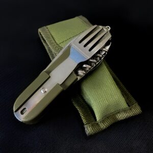 7 In 1 Outdoor Tableware Stainless Steel Foldable Picnic Camping Hiking Travelling Dinnerware