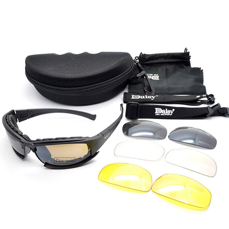 Daisy Tactical Polarized Glasses Military Goggles Army Sunglasses with 4 Lens Original Box Men Shooting Hiking Eyewear Gafas