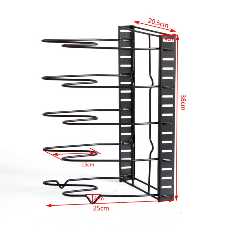 5/8 Tiers Kitchen Rack Adjustable Pan Pot Rack Heavy Duty Metal Cabinet Pantry Organizer Pans Pots Lids Storage Holder Rack