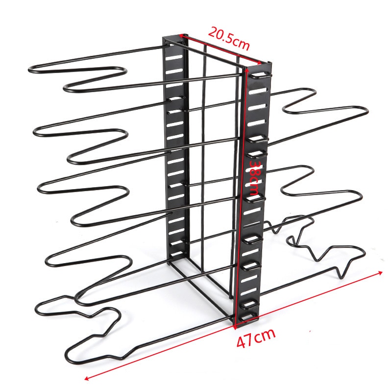 5/8 Tiers Kitchen Rack Adjustable Pan Pot Rack Heavy Duty Metal Cabinet Pantry Organizer Pans Pots Lids Storage Holder Rack