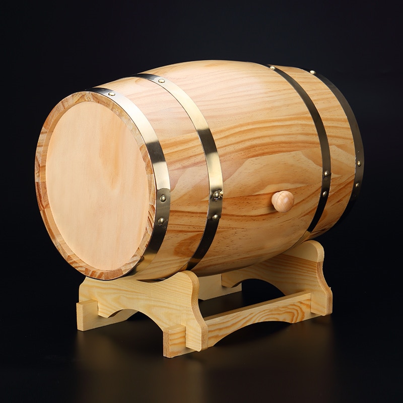 3L Beer Brewing Keg Vintage Wood Oak Timber Wine Barrel For Whiskey Rum Port Decorative Barrel Keg Hotel