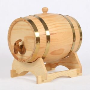 Wood Oak Barrel Wine Decanter Nautical Timber Vintage Whiskey Dispenser Decor