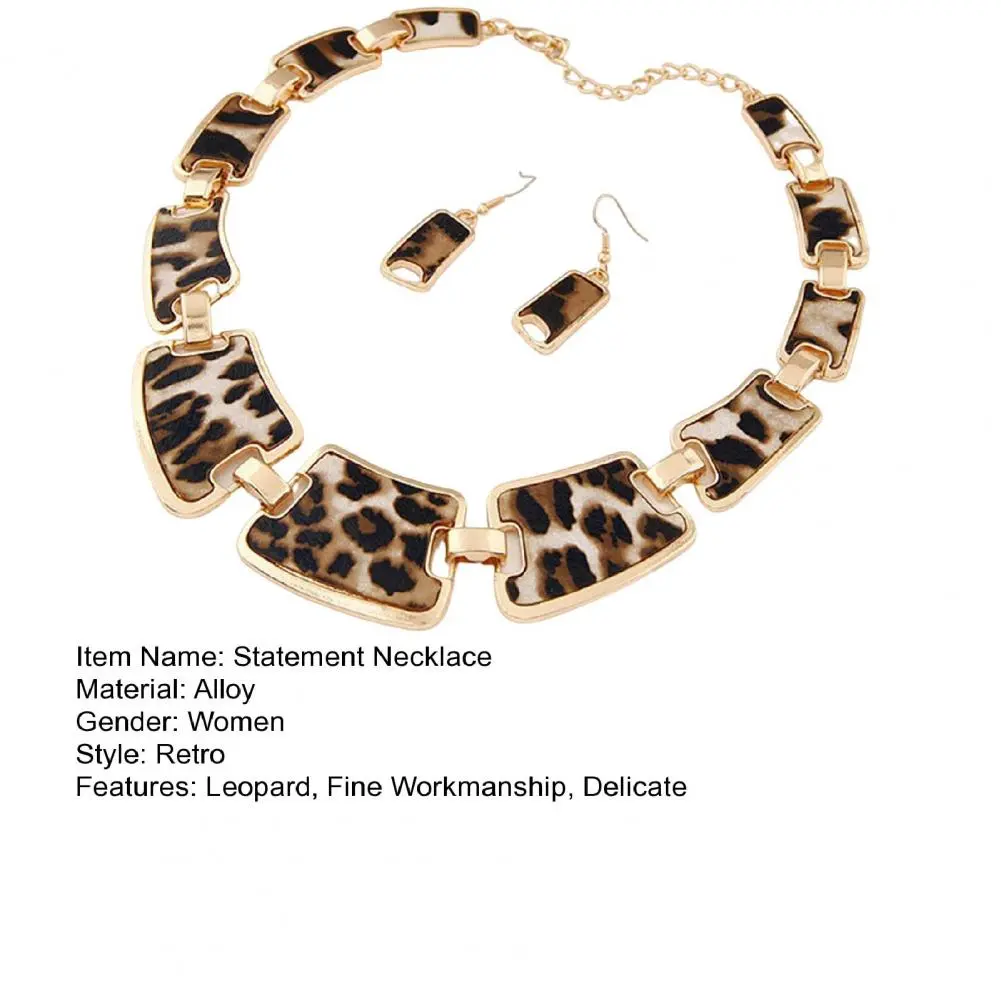 Hook Earrings 1 Set Statement Necklace Exaggerated Big Luxury Elegant Retro Leopard Women Kit Fashion Jewelry Hook Earrings 1 Set Statement Necklace Exaggerated Big Luxury Elegant Retro Leopard Women Kit Fashion Jewelry