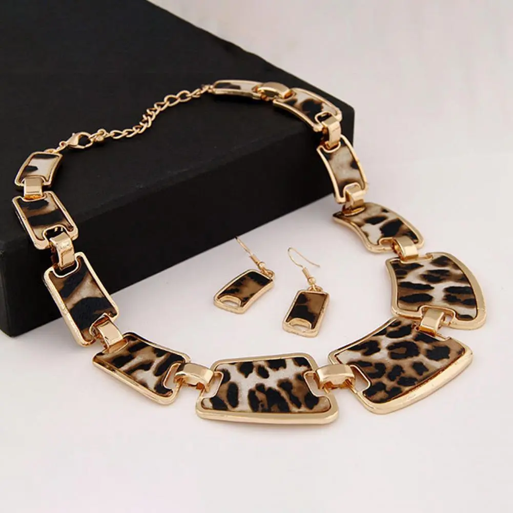 Hook Earrings 1 Set Statement Necklace Exaggerated Big Luxury Elegant Retro Leopard Women Kit Fashion Jewelry Hook Earrings 1 Set Statement Necklace Exaggerated Big Luxury Elegant Retro Leopard Women Kit Fashion Jewelry