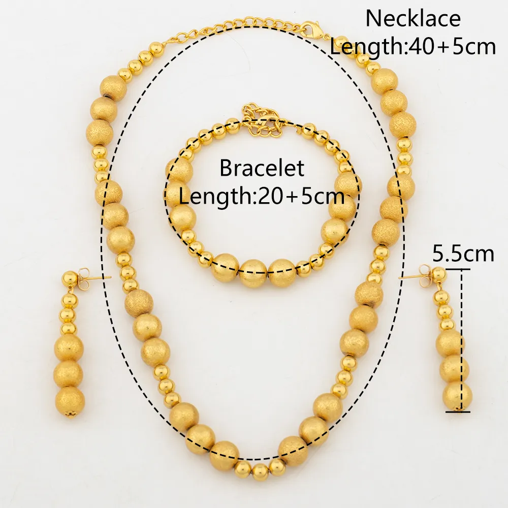 18k Gold Plated Jewelry Set for Women Luxury Wedding Italian Jewellery Bride Necklace Earring Bracelet African Jewelry Accessory
