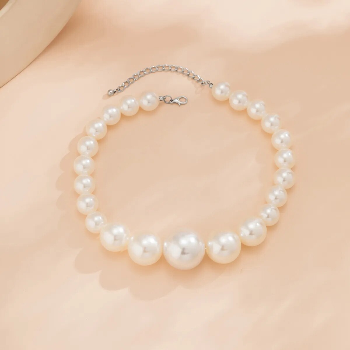 Imitation Pearl Necklace Bracelet Earrings for Women Fashion Jewelry Set Exaggerated Design