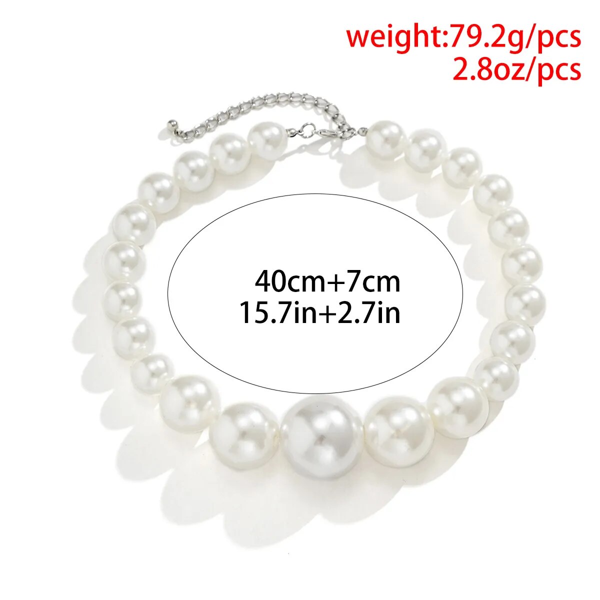 Imitation Pearl Necklace Bracelet Earrings for Women Fashion Jewelry Set Exaggerated Design