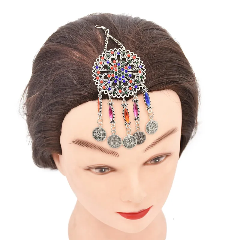 3 PCS Colorful Crystal Women Necklace Earrings Sets Coins Tassels Carved Hollow Bohemian Jewelry Sets Boho Ethnic Sets Female 3 PCS Colorful Crystal Women Necklace Earrings Sets Coins Tassels Carved Hollow Bohemian Jewelry Sets Boho Ethnic Sets Female